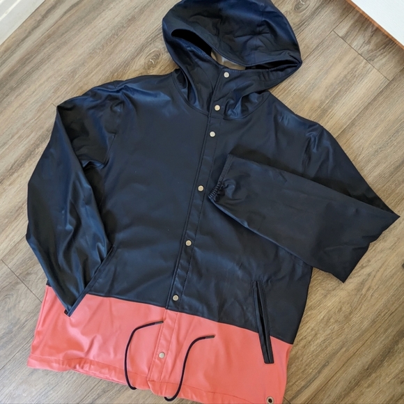 Herschel Supply Company Other - NWOT Herschel Waterproof Hooded Coach Jacket, Blue/ Pink, size Medium